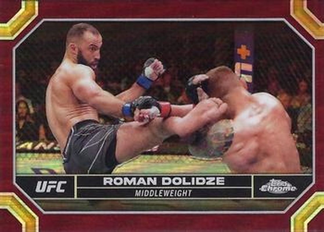 Roman Dolidze 2024 Topps Chrome UFC #167 Magenta Refractor RAW