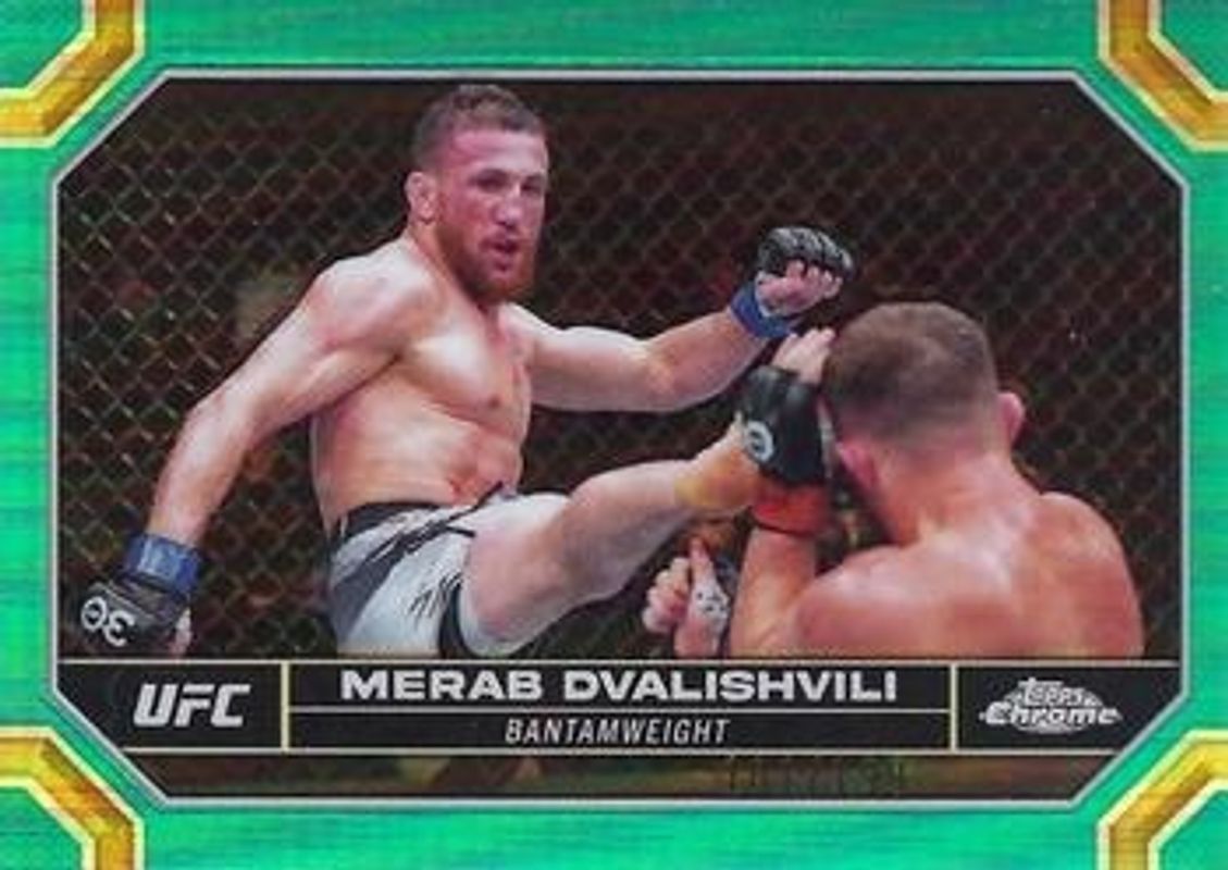 Merab Dvalishvili 2024 Topps Chrome UFC #135 Aqua Refractor /199 RAW