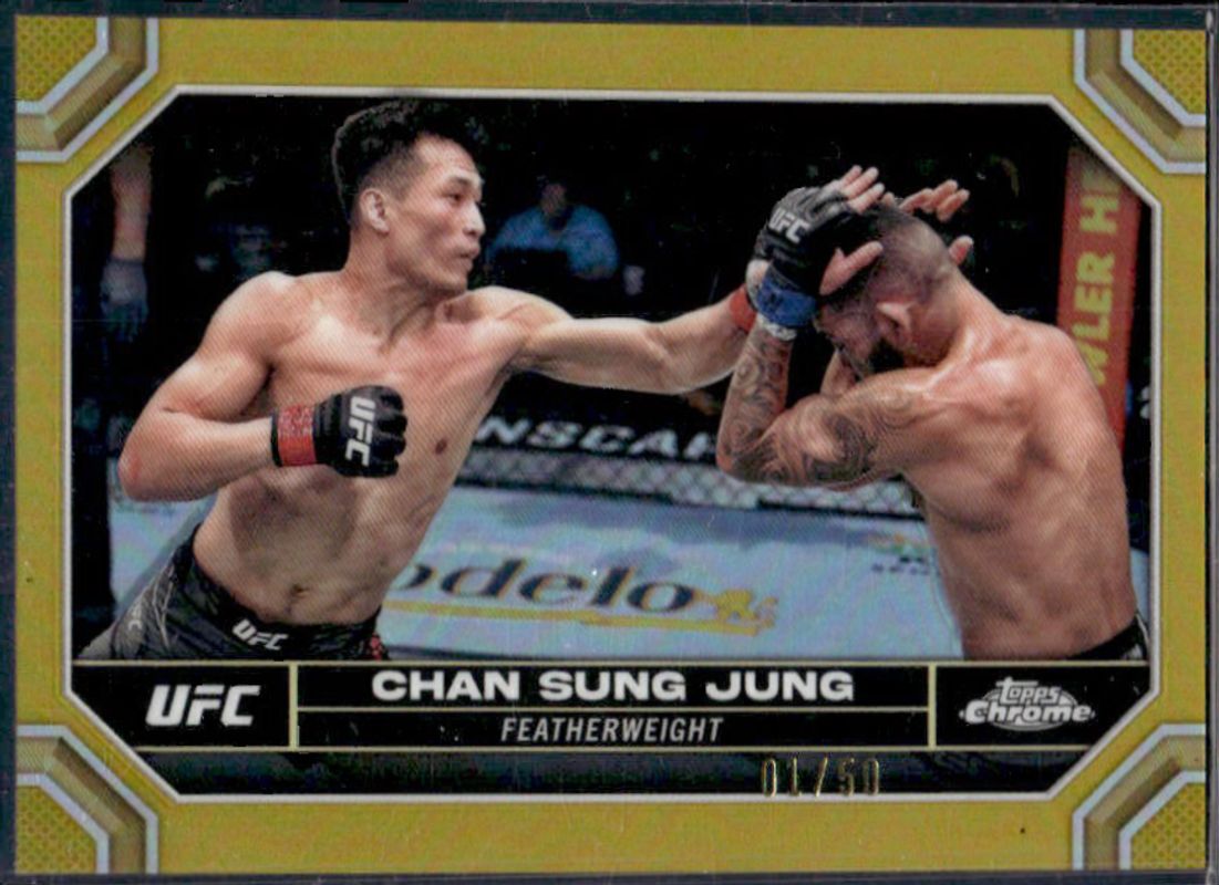 Chan Sung Jung 2024 Topps Chrome UFC #41 Gold Refractor /50 RAW