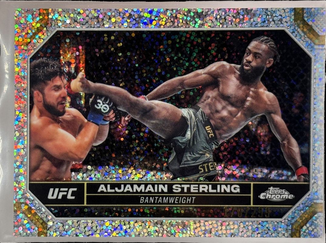 Aljamain Sterling 2024 Topps Chrome UFC #12 Speckle Refractor /299 RAW