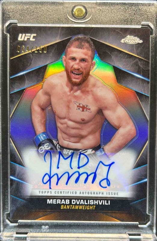 Merab Dvalishvili 2024 Topps Chrome UFC #CVA-MDV Veteran Autographs - Refractor /150 RAW