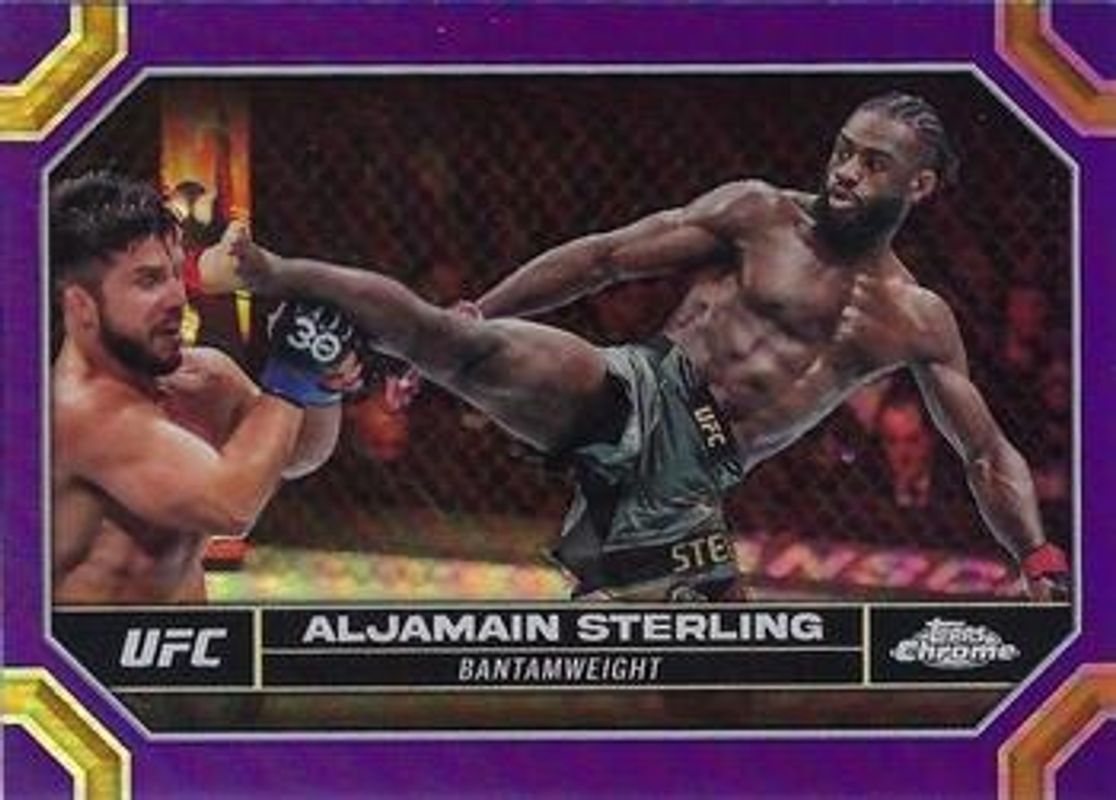 Aljamain Sterling 2024 Topps Chrome UFC #12 Purple Refractor RAW