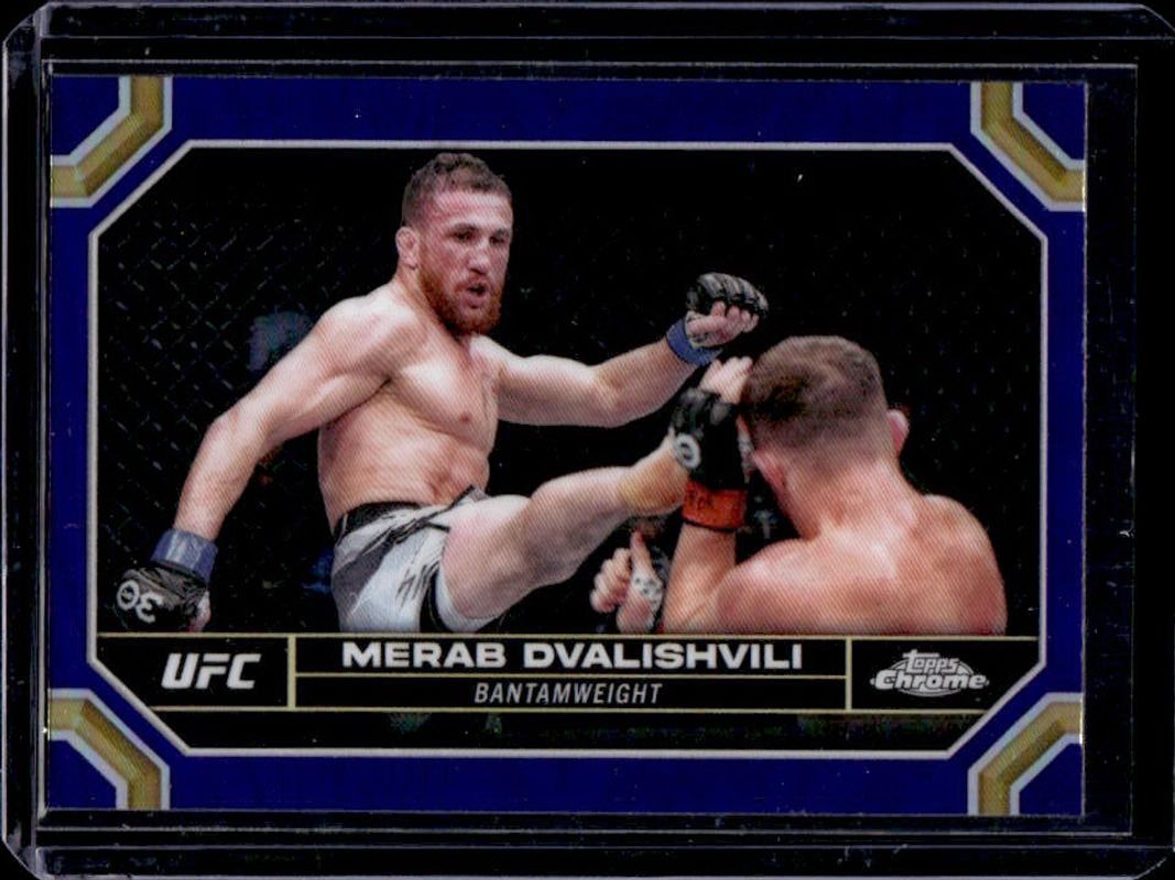 Merab Dvalishvili 2024 Topps Chrome UFC #135 Purple Refractor RAW