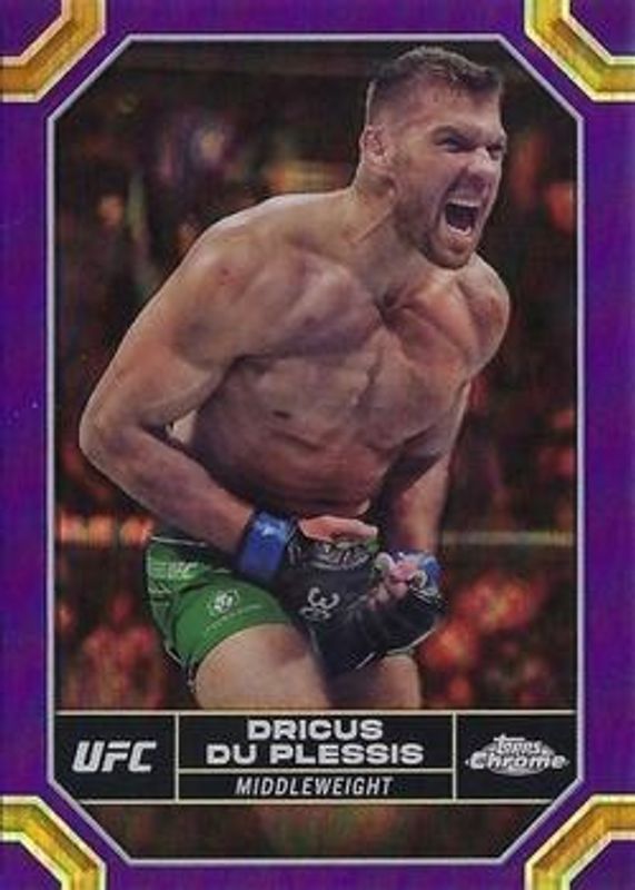 Dricus du Plessis 2024 Topps Chrome UFC #62 Purple Refractor RAW