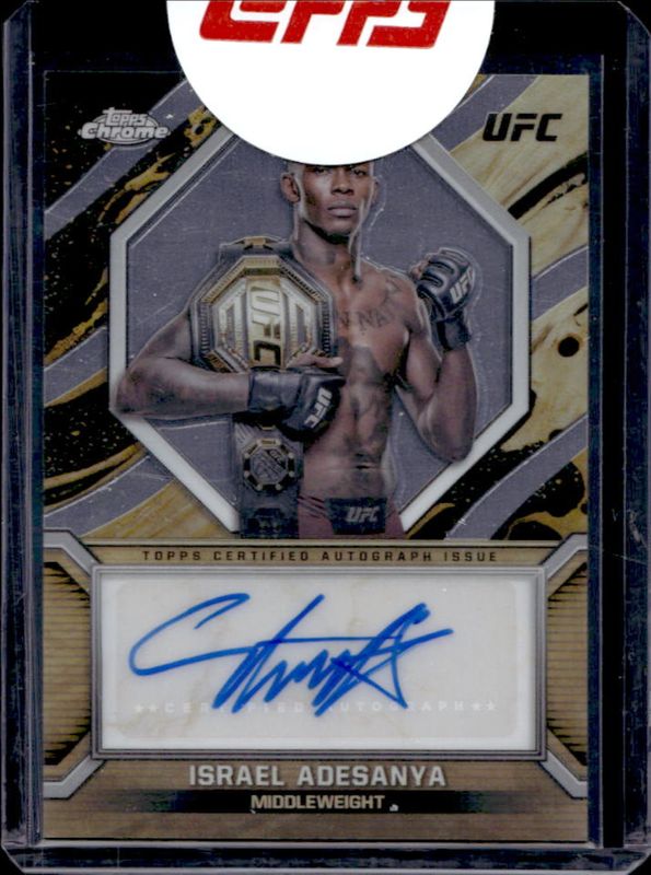 Israel Adesanya 2024 Topps Chrome UFC #MOC-IAD Marks of Champions Autographs RAW