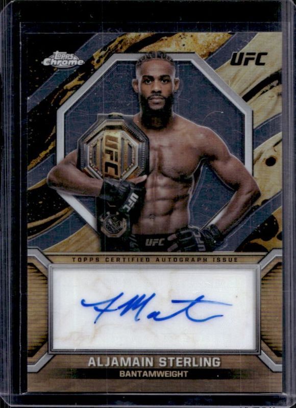 Aljamain Sterling 2024 Topps Chrome UFC #MOC-AST Marks of Champions Autographs RAW