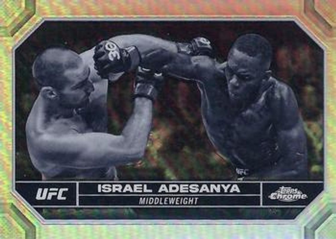 Israel Adesanya 2024 Topps Chrome UFC #81 Negative Refractor RAW