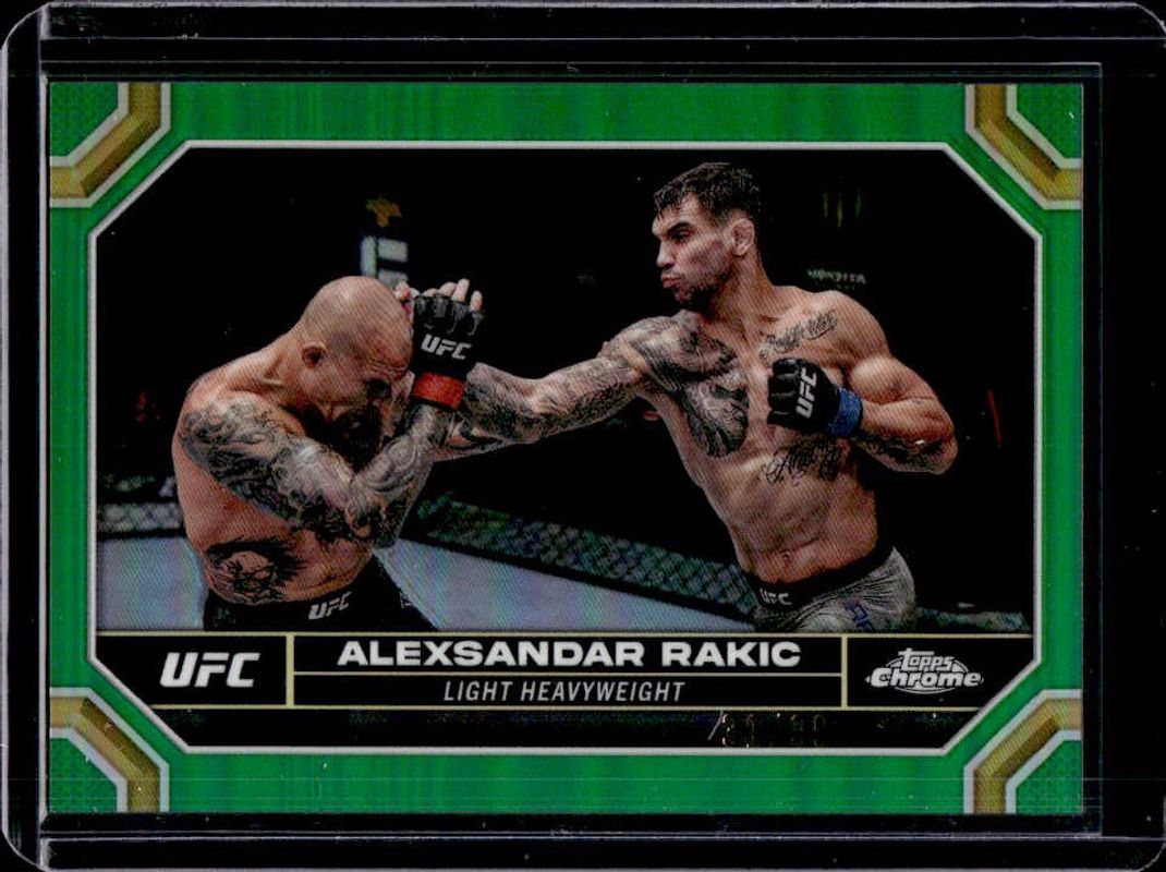 Aleksandar Rakic 2024 Topps Chrome UFC #11 Green Refractor /99 RAW