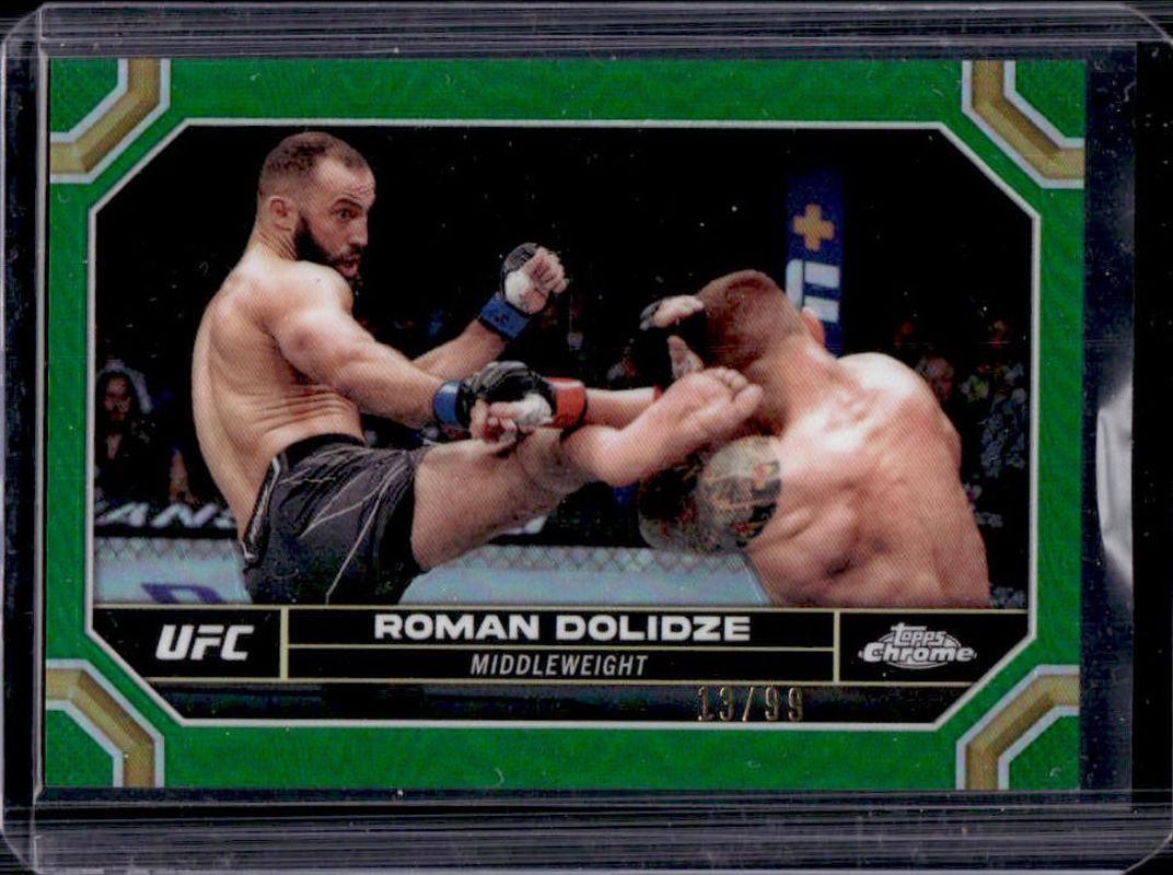 Roman Dolidze 2024 Topps Chrome UFC #167 Green Refractor /99 RAW