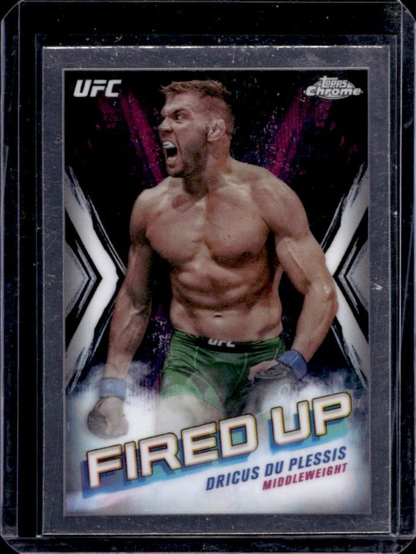 Dricus du Plessis 2024 Topps Chrome UFC #FDP-12 Fired Up RAW