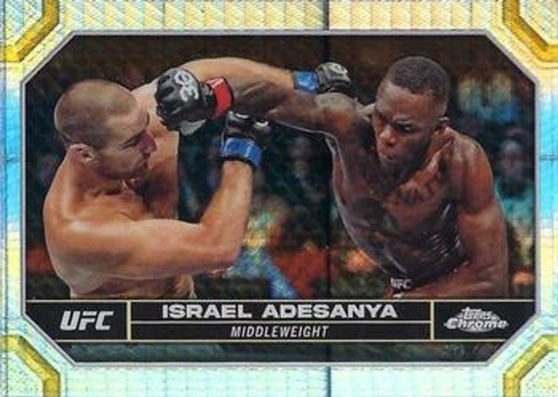 Israel Adesanya 2024 Topps Chrome UFC #81 Prism Refractor RAW