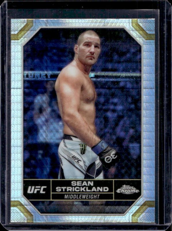Sean Strickland 2024 Topps Chrome UFC #174 Prism Refractor RAW