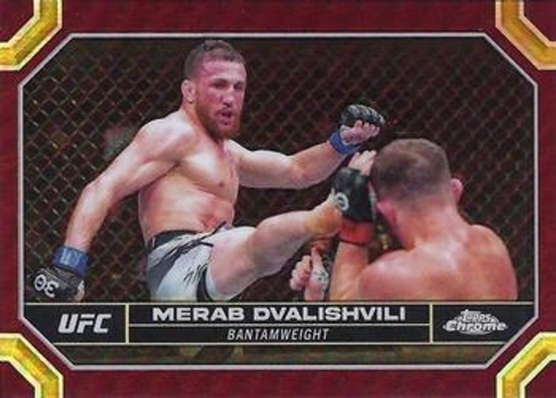 Merab Dvalishvili 2024 Topps Chrome UFC #135 Magenta Refractor RAW
