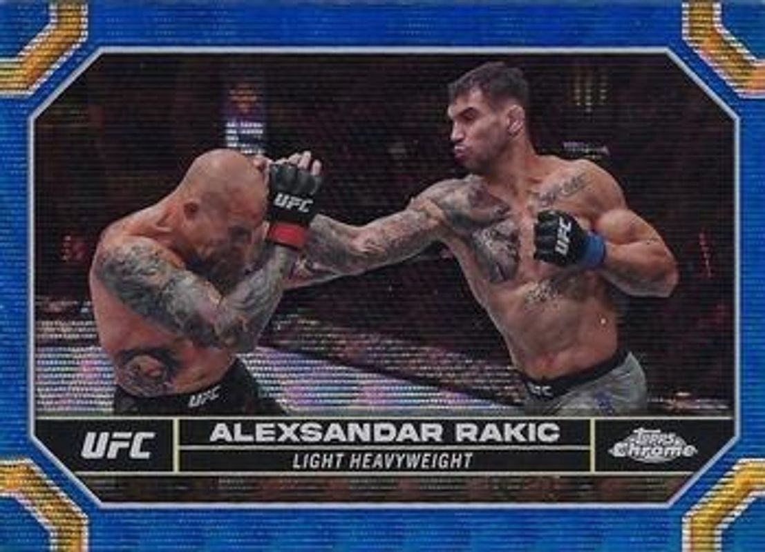 Aleksandar Rakic 2024 Topps Chrome UFC #11 Blue Wave Refractor /75 RAW