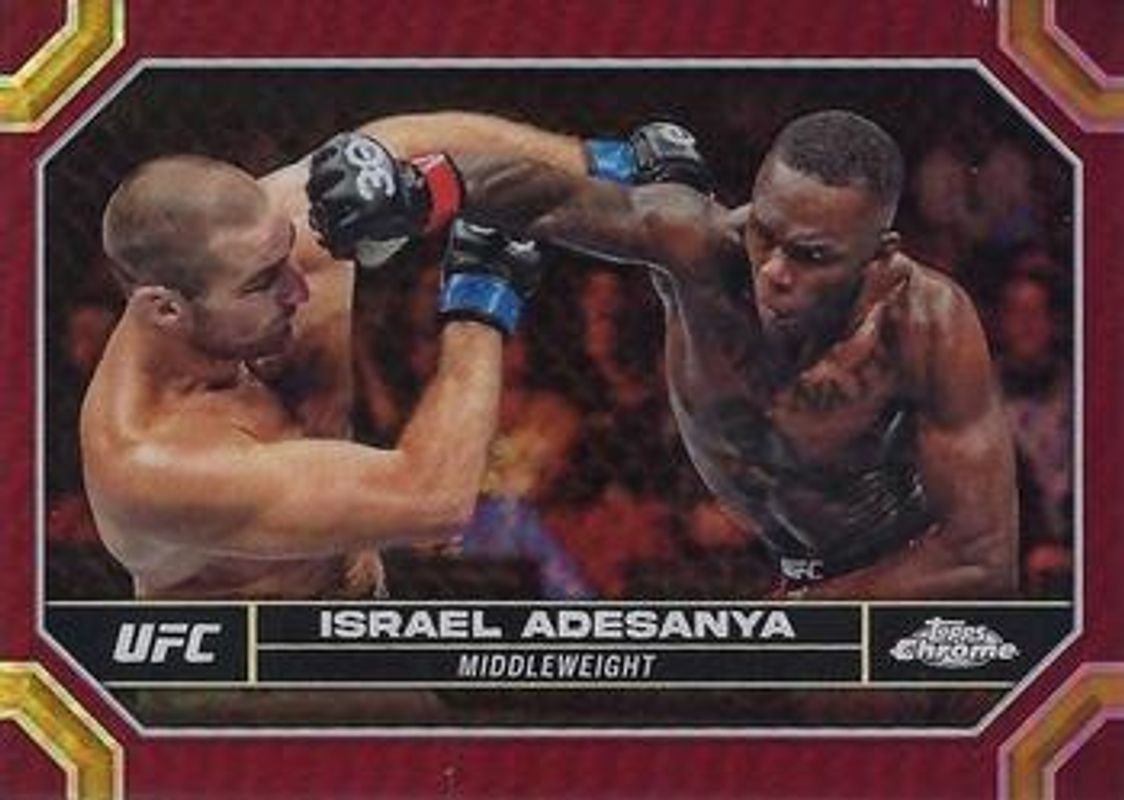 Israel Adesanya 2024 Topps Chrome UFC #81 Magenta Refractor RAW