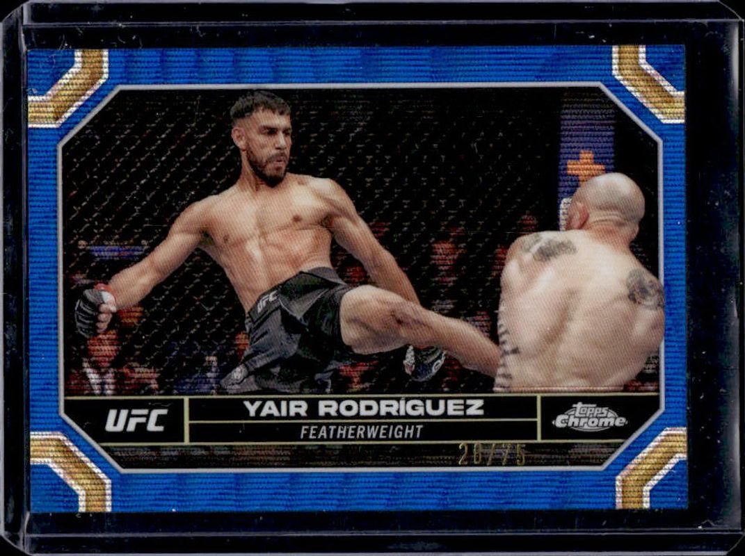 Yair Rodriguez 2024 Topps Chrome UFC #197 Blue Wave Refractor /75 RAW