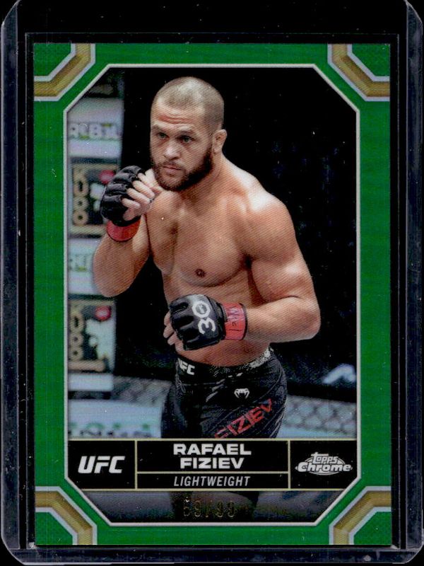 Rafael Fiziev 2024 Topps Chrome UFC #159 Green Refractor /99 RAW