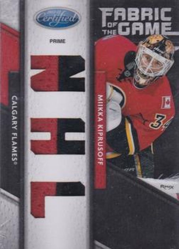 2011 Certified #23 Fabric of the Game NHL die-cut Prime /10