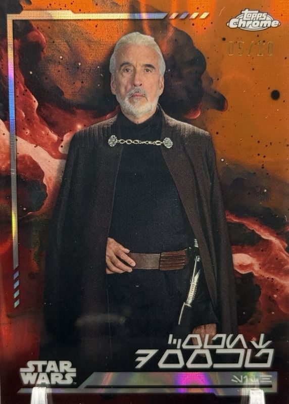 2024 Topps Chrome Star Wars #AV-129 Aurebesh Variation - Mustafar Lava Refractor /10