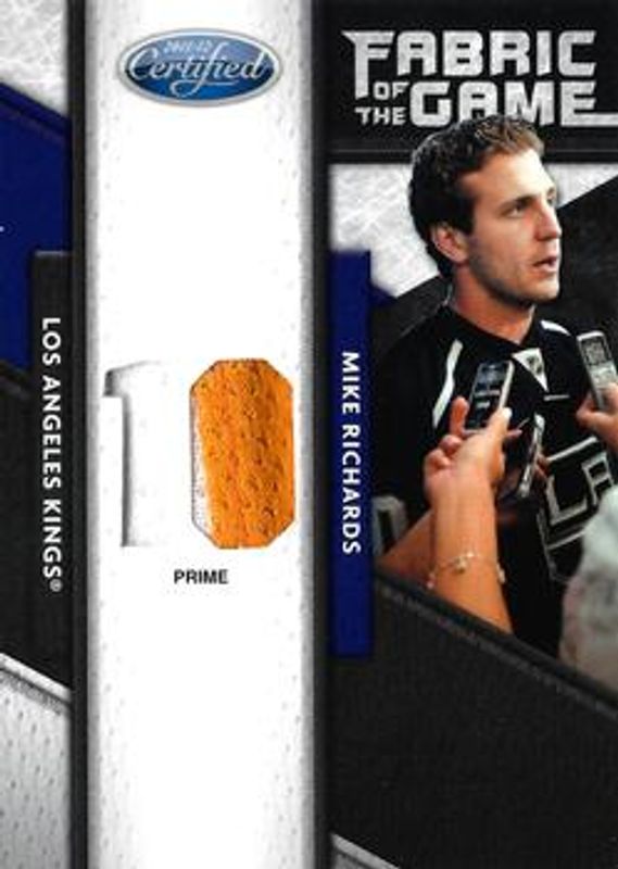 2011 Certified #105 Fabric of the Game Jersey Number Prime /10