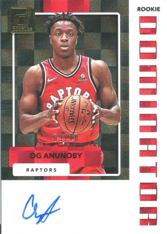 OG Anunoby 2017 Donruss #RD-OGA Rookie Dominators Signatures - Gold /10 RAW