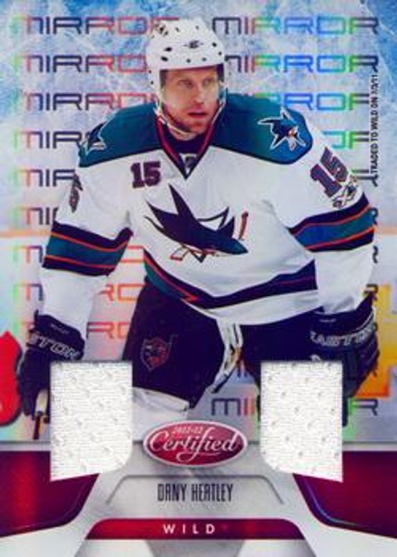 Dany Heatley 2011 Certified #117 Mirror Red Materials Dual /150 RAW