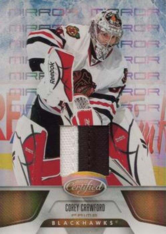 Corey Crawford 2011 Certified #93 Mirror Gold Materials Prime /25 RAW