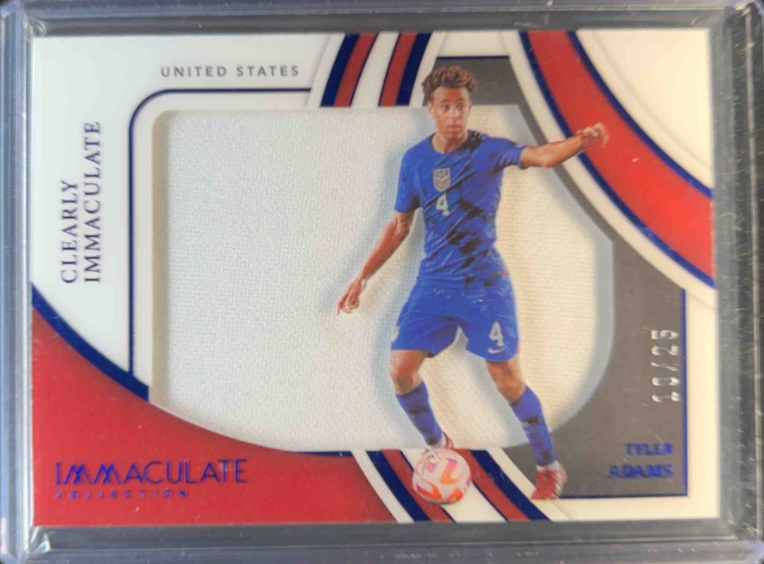 Tyler Adams 2022 Immaculate #CJ-TYA Clearly Immaculate Jerseys - Sapphire /1 RAW