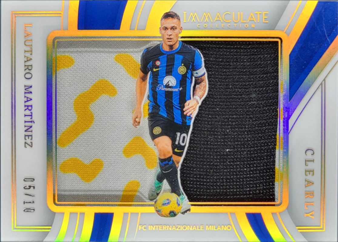 Lautaro Martinez 2023 Immaculate #CJ-LMZ Clearly Immaculate Jerseys - Gold RAW