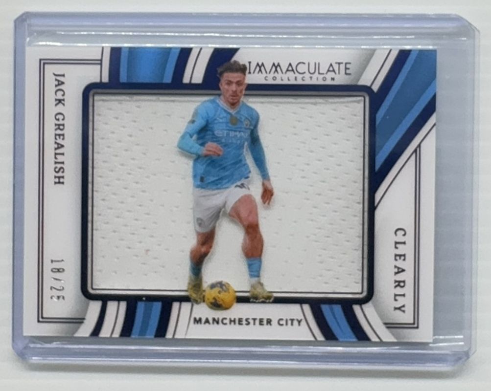 Jack Grealish 2023 Immaculate #CJ-JG Clearly Immaculate Jerseys - Sapphire RAW