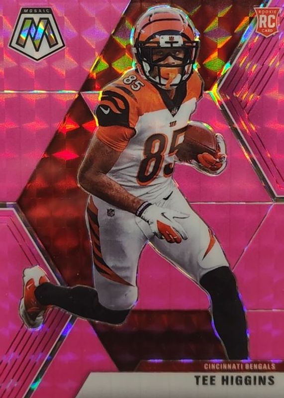 Tee Higgins 2020 Mosaic #213 Pink Fluorescent /10 Rookie RAW