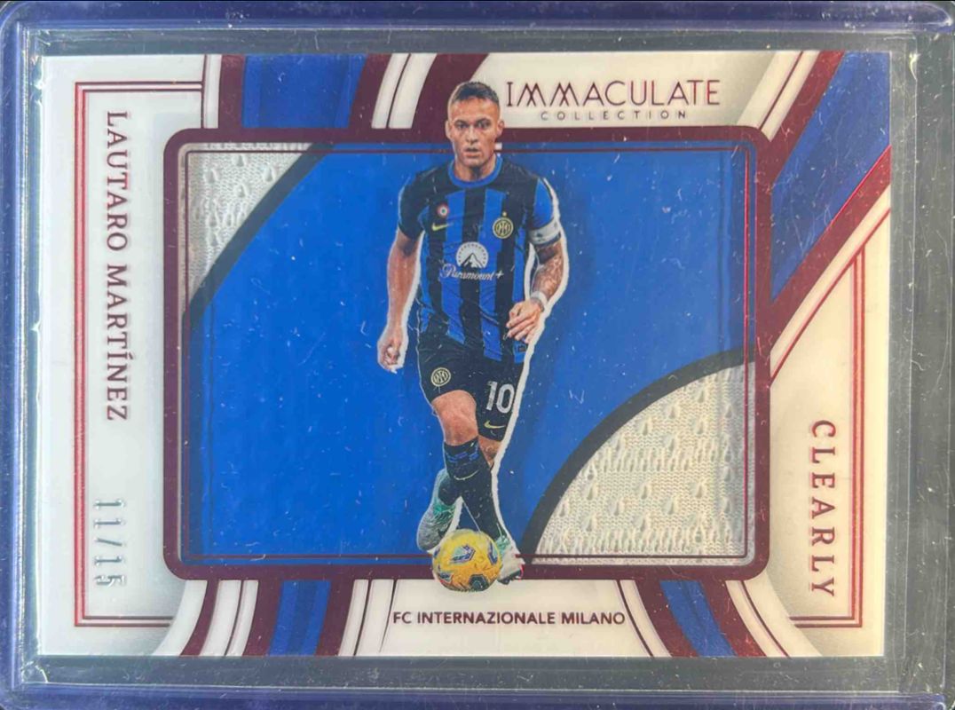 Lautaro Martinez 2023 Immaculate #CJ-LMZ Clearly Immaculate Jerseys - Ruby RAW