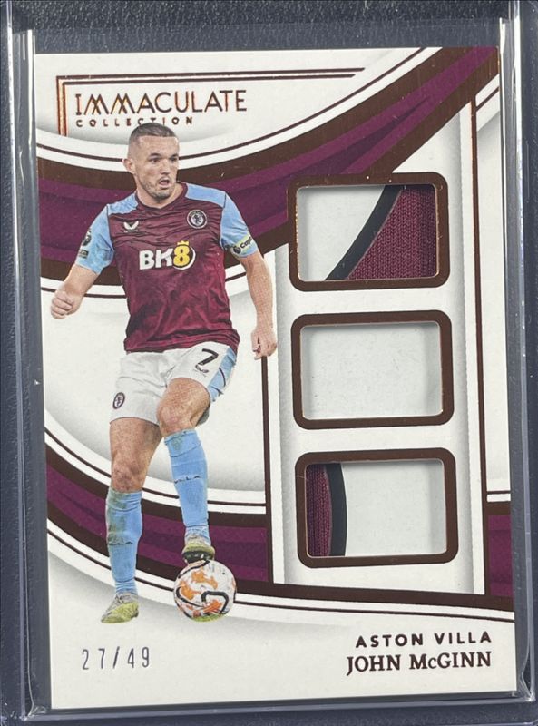 John McGinn 2023 Immaculate #PT-JM Patch Trios RAW