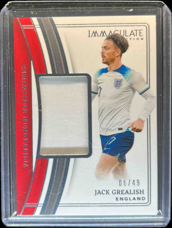 Jack Grealish 2023 Immaculate #RM-JG Remarkable Memorabilia - Silver RAW