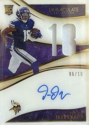 2020 Immaculate #IN-JJE Immaculate Numbers Rookie Patch Autographs (/18)