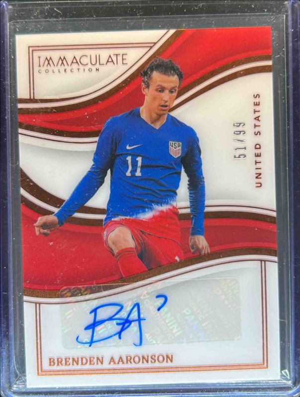 Brenden Aaronson 2023 Immaculate #IA-BA Immaculate Autographs RAW