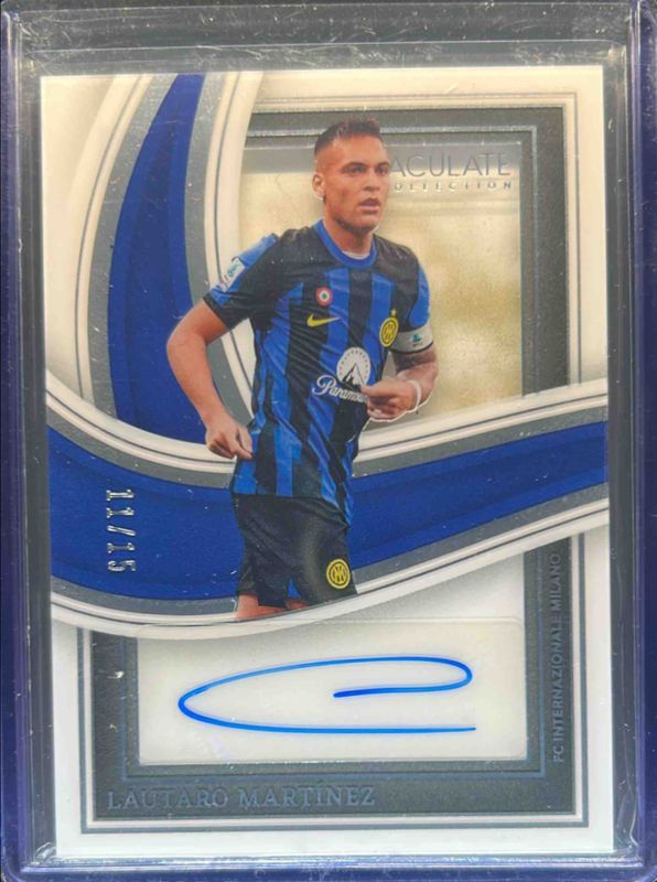 Lautaro Martinez 2023 Immaculate #SS-LM Shadowbox Signatures - Silver RAW