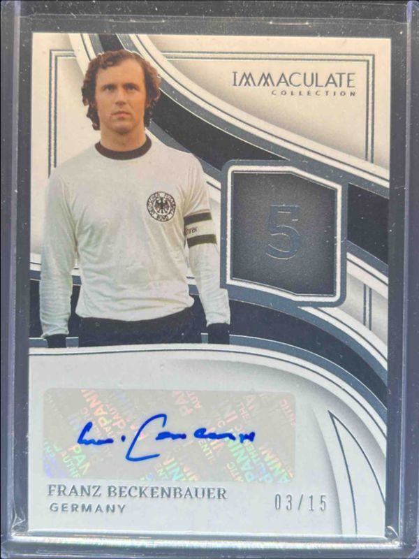 Franz Beckenbauer 2023 Immaculate #IN-FB Immaculate Numbers Signatures - Silver RAW