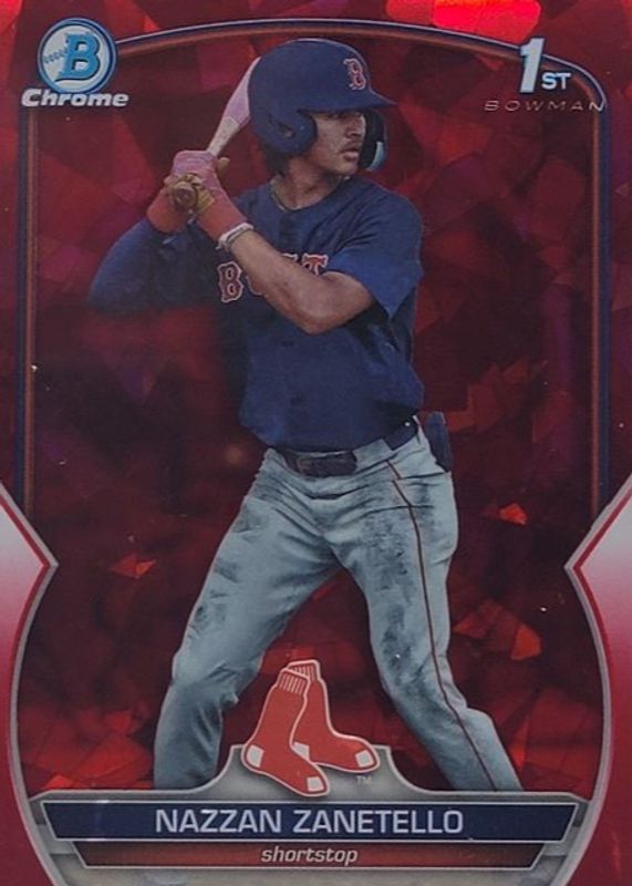 Nazzan Zanetello 2023 Bowman Draft Sapphire Edition #BDC-3 Chrome - Red /5 (1st) RAW