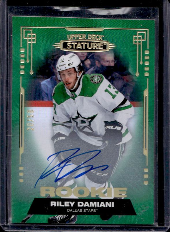 Riley Damiani 2022 Upper Deck Stature #136 2021 Upper Deck Stature Update: Autographs - Green /50 RAW
