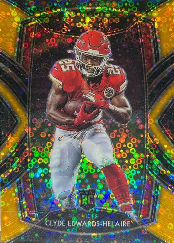 Clyde Edwards-Helaire 2020 Select #254 Club Level Gold Disco /10 Rookie RAW