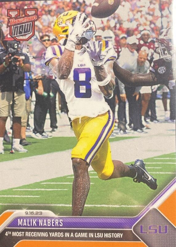 Malik Nabers 2023 Bowman U Now #6 Orange /5 RAW