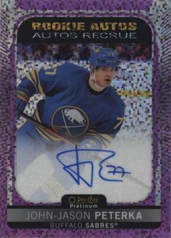 John-Jason Peterka 2021 O-Pee-Chee Platinum #R-PJ Rookie Autographs Violet Pixels RAW