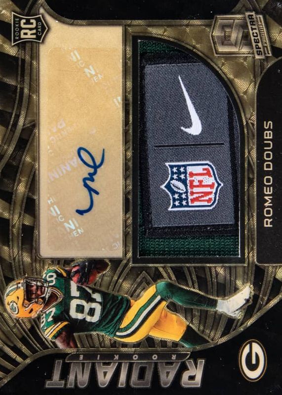 Romeo Doubs 2022 Spectra #RAD-RDO Radiant Rookie Patch Signatures - Gold /1 RAW