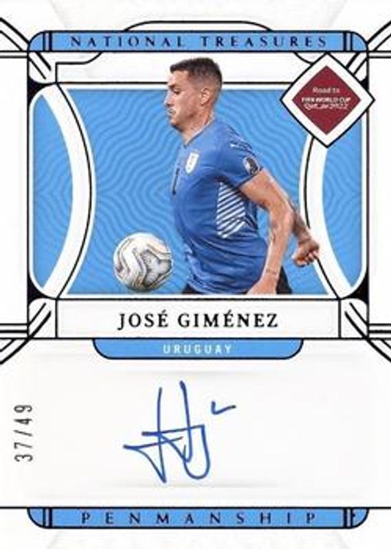 2022 National Treasures World Cup #P-JGI Penmanship - Sapphire /25