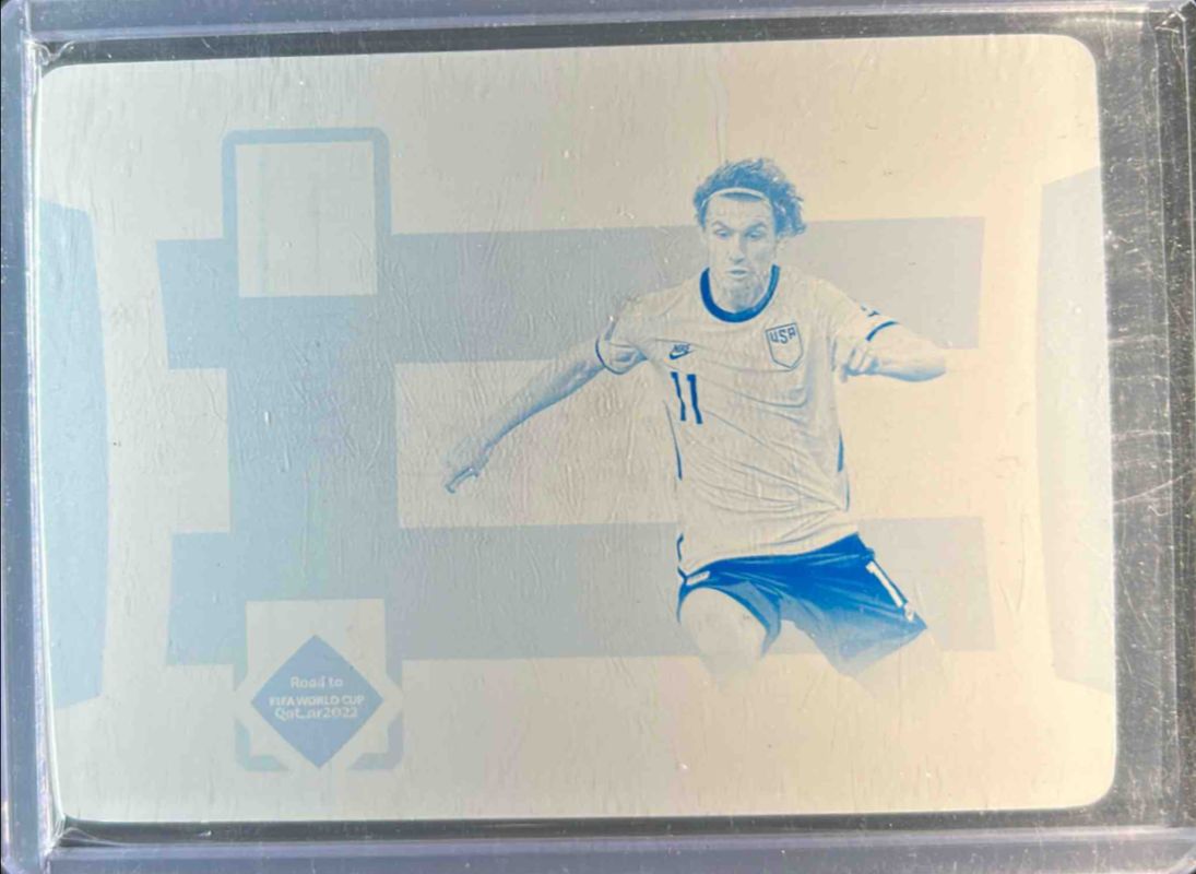 2022 National Treasures World Cup #BM-BA Biography Materials - Printing Plates Cyan /1