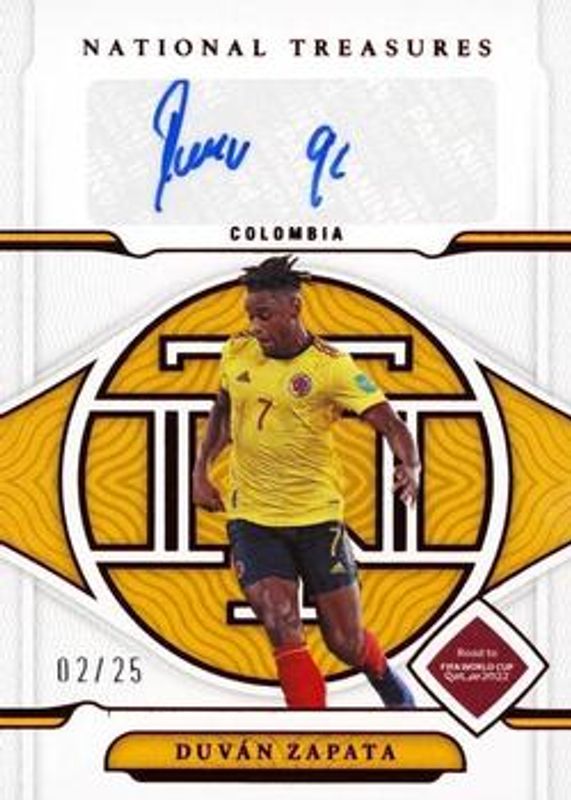 Duvan Zapata 2022 National Treasures World Cup #S-DUZ Signatures - Ruby /25 RAW