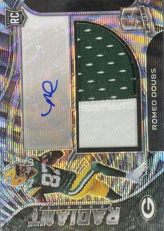 Romeo Doubs 2022 Spectra #RAD-RDO Radiant Rookie Patch Signatures - Wave /25 RAW