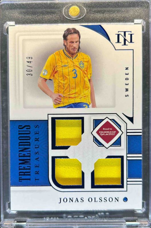Jonas Olsson 2022 National Treasures World Cup #TT-JOL Tremendous Treasures - Sapphire /49 RAW