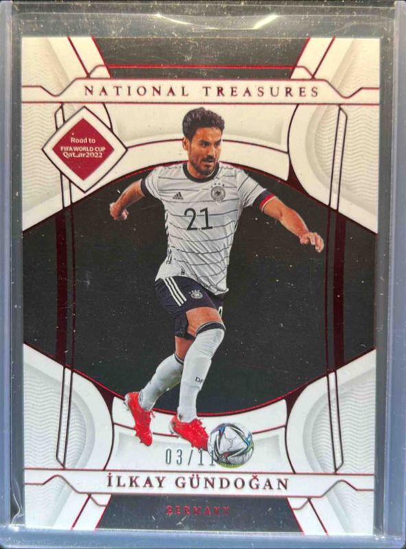 Ilkay Gundogan 2022 National Treasures World Cup #67 Ruby /11 RAW